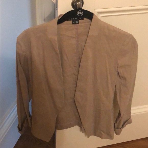 theory collarless blazer